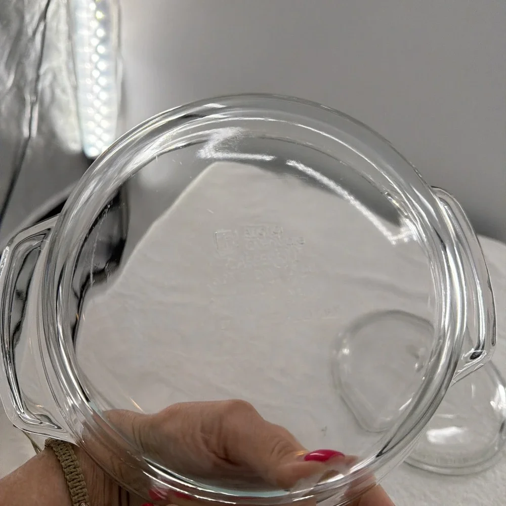 VTG Anchor Hocking 1.5qt Clear Glass Casserole Dish with Lid Oven/Microwave